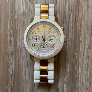 Michael Kors White and Gold Watch